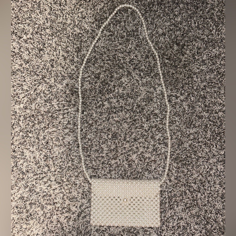 Pearl Beaded Crossbody Bag - White